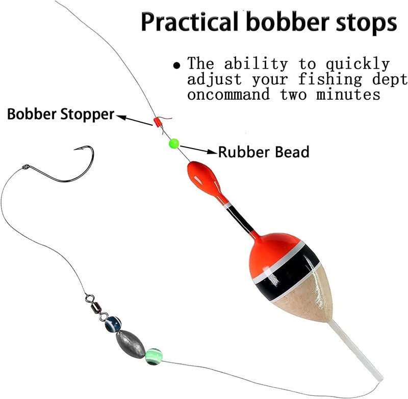 YOTO Bobber Stops for Fishing,Float Bobber Stops String Knots&Fishing Glow Beads - Image 5
